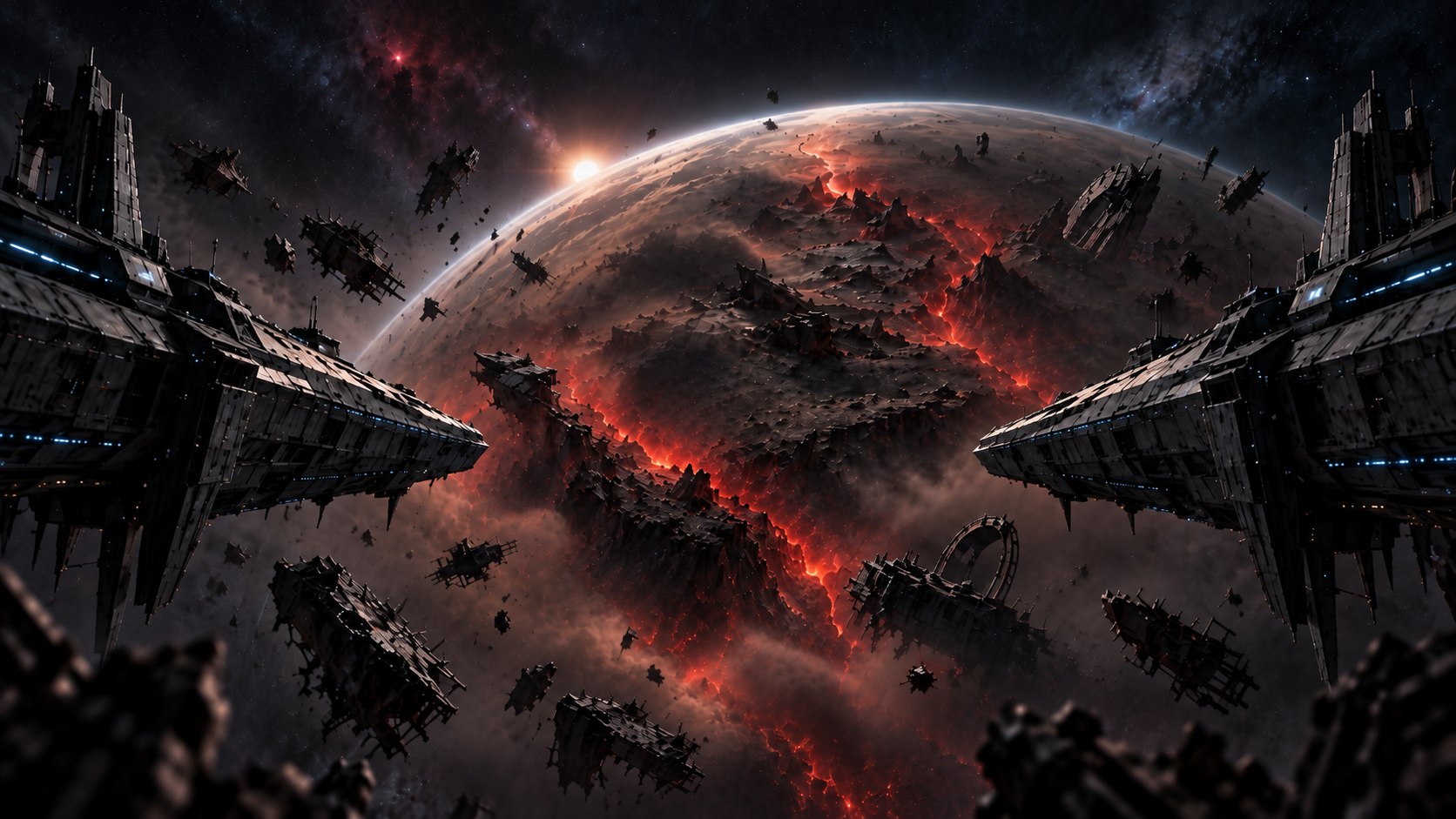 Earth 3 warships arriving above Veridian before the S.S. Freedom's warning could reach home