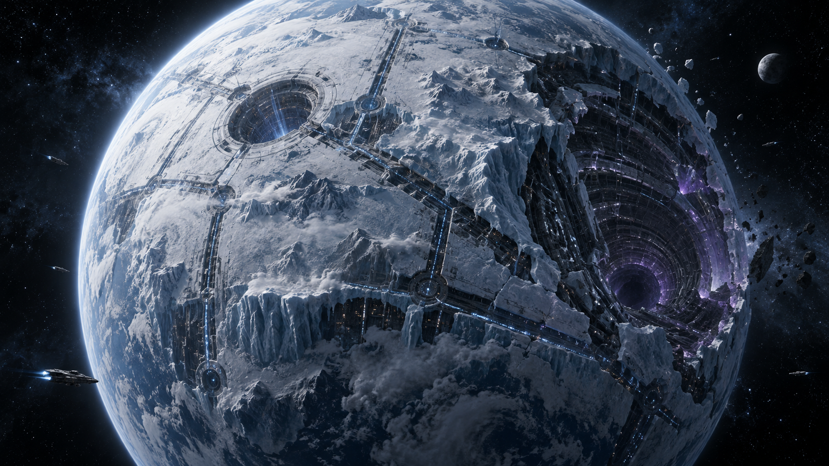 The frozen planetary body of the Machine Core