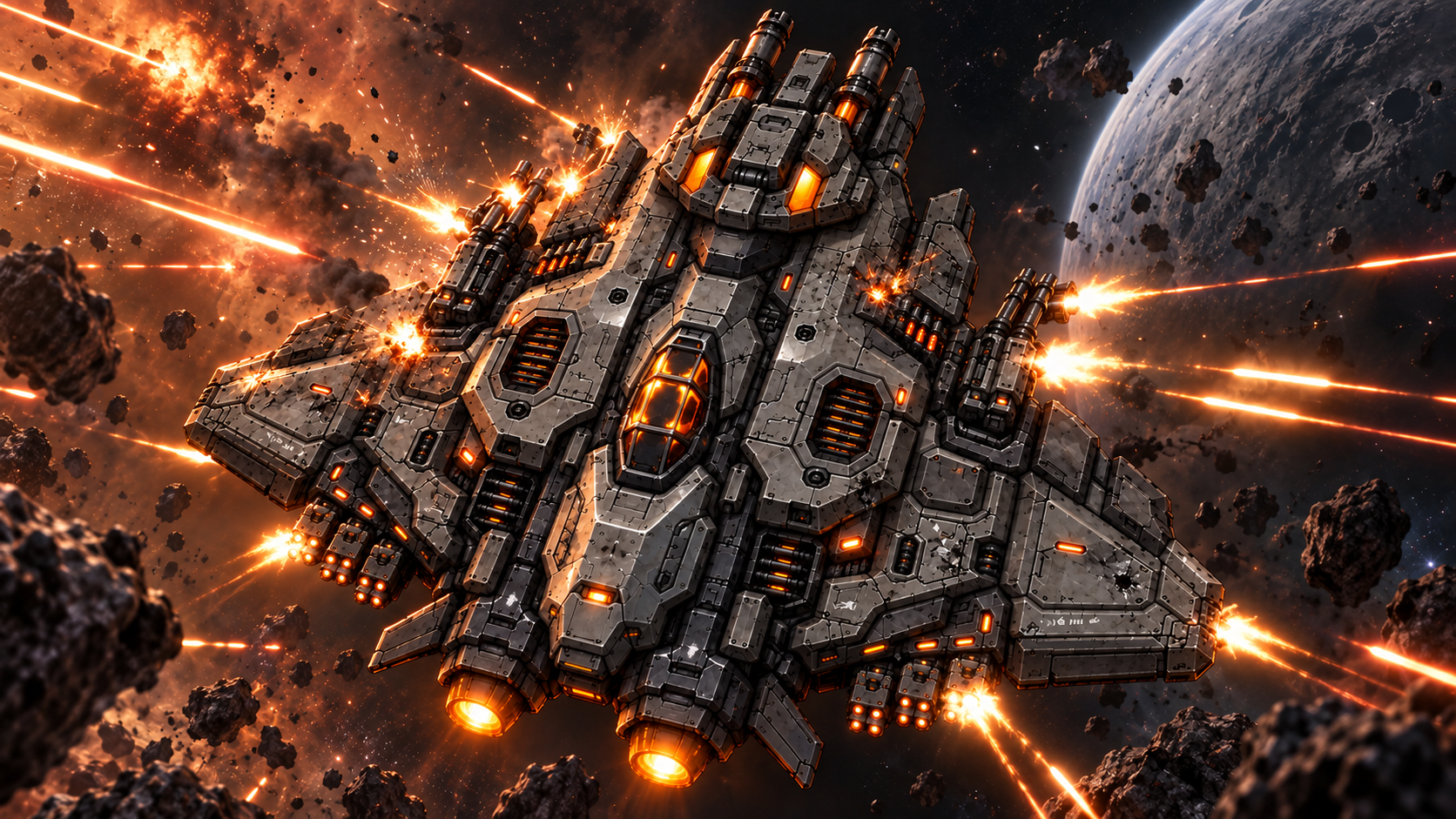 Metal Paradise exchanging heavy fire in deep space