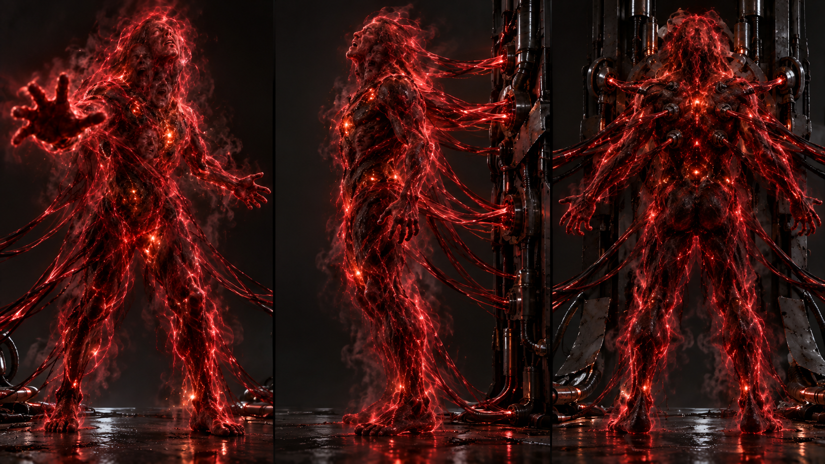Three diagnostic states of a red possessed soul